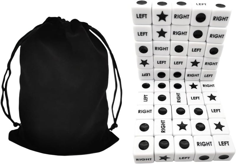 Ahoper 50 Pieces Left Right Center Dice Only 50 Dices Bulk Dice Game, 16mm Standard Size, Easy to Grip. - Image 3